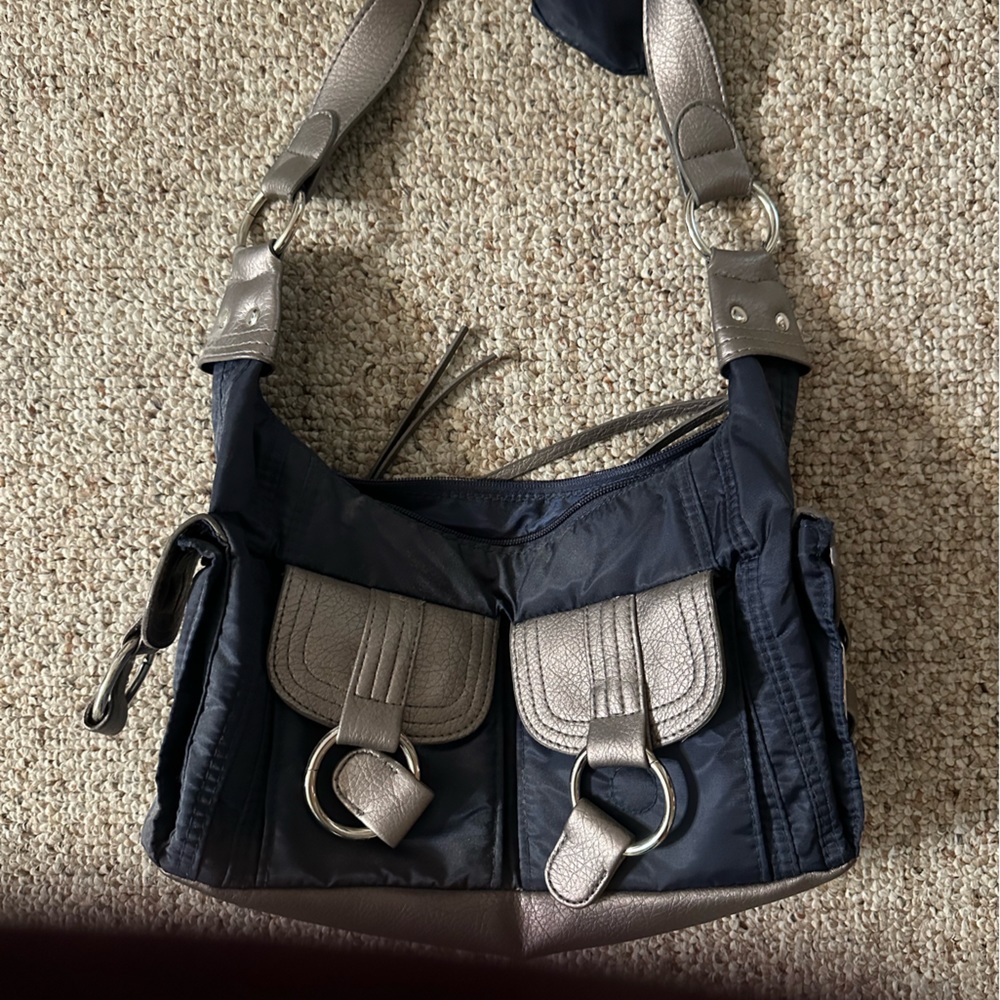 Avon Blue Silver Shoulder Bag